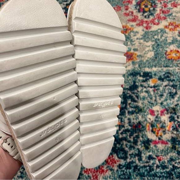 J/Slides Sandals Women's 8.5 Rollie Woven Slip On Espadrille Sporty Leather - Picture 5 of 7